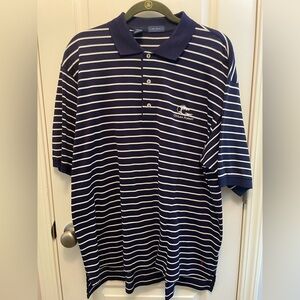 Navy Striped Men's Polo Shirt